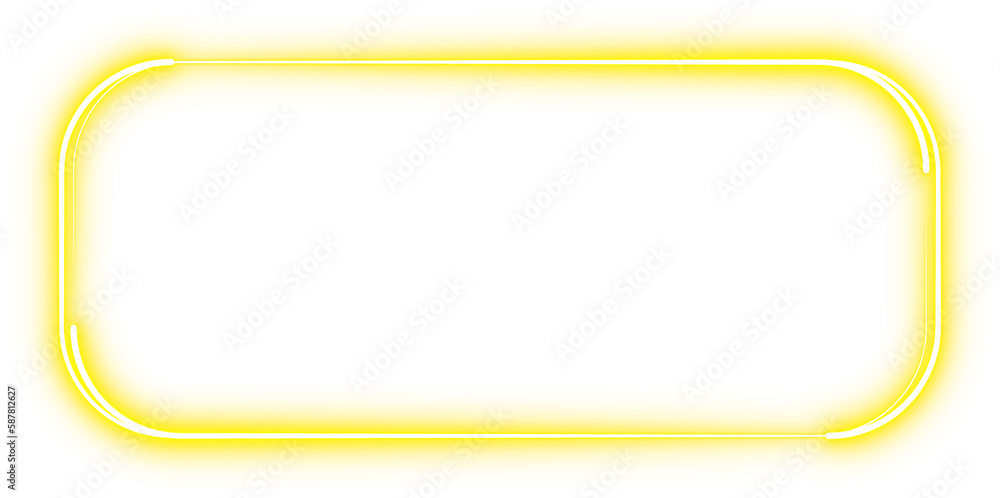 Neon Curved Rectangle Frame Border Neon Curved Rectangle Frame Border