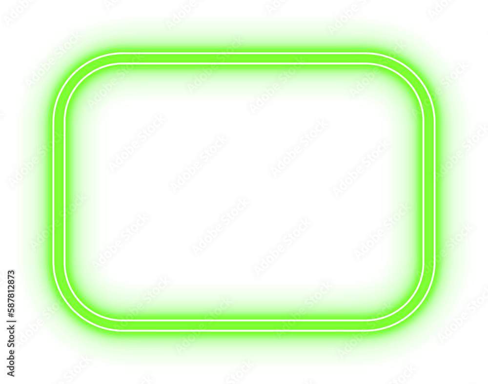 Neon Curved Rectangle Frame Border Neon Curved Rectangle Frame Border