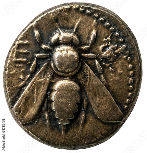 antike griechische Silbermünze aus Ephesus: Biene