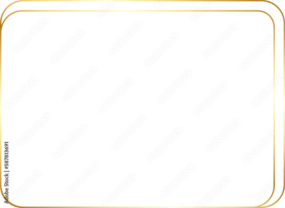 Gold Curved Rectangle Frame Border Gold Curved Rectangle Frame Border