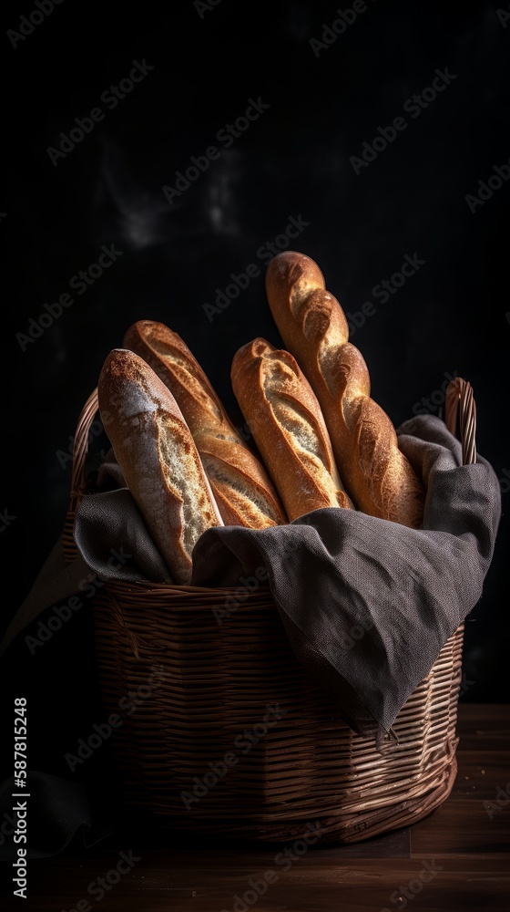  Flute Baguette Breads for Advertisement, Bakeries, Supermarkets, and More