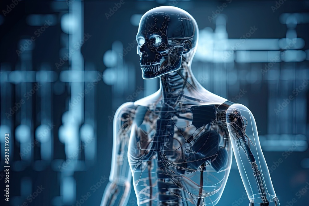 Human Skeleton with Detailed Labels of Bones and Joints. Generative AI ...