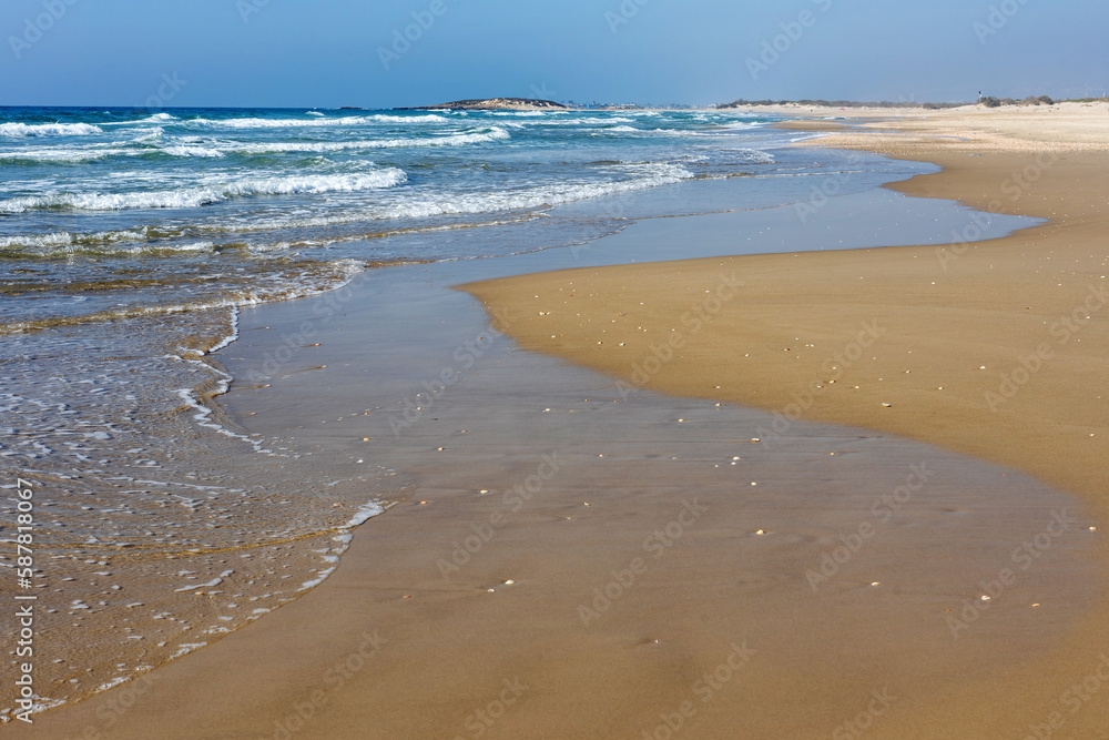 On a day of pleasant weather, the Mediterranean coastline boasts a sandy shore that beckons visitors to bask in the sun and enjoy the sea's soothing rhythm. On a day of pleasant weather, the Mediterranean coastline boasts a sandy shore that beckons visitors to bask in the sun and enjoy the sea's soothing rhythm.