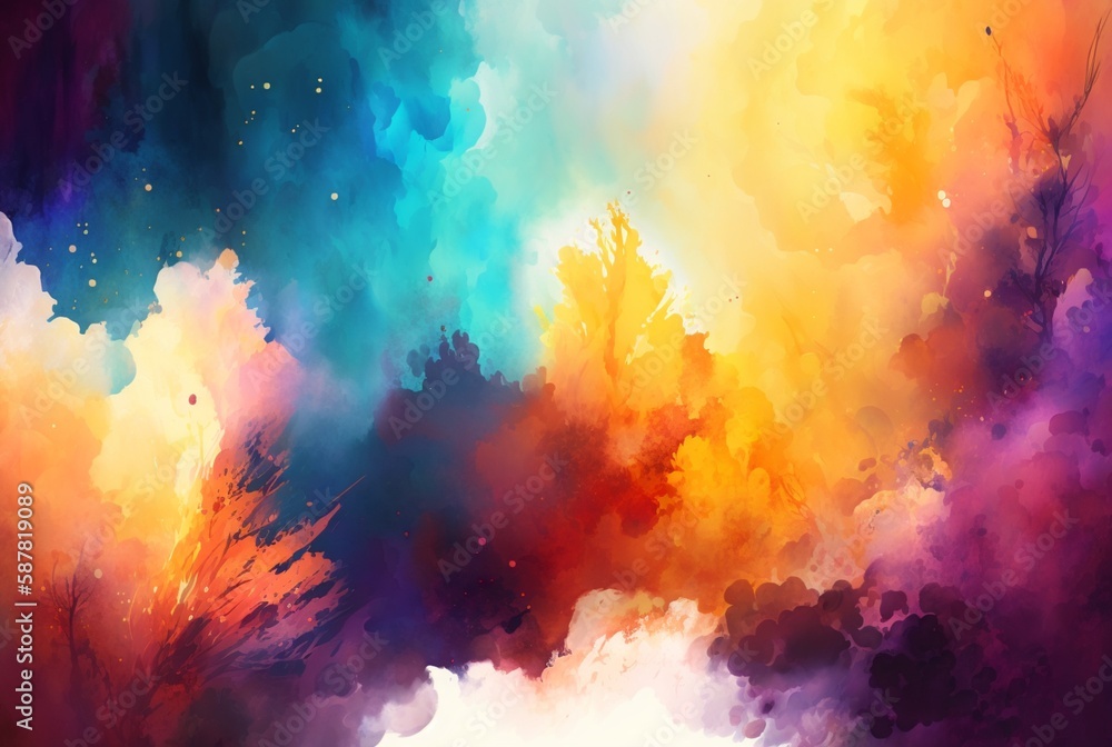 Obraz premium Abstract colorful watercolor background Generative AI