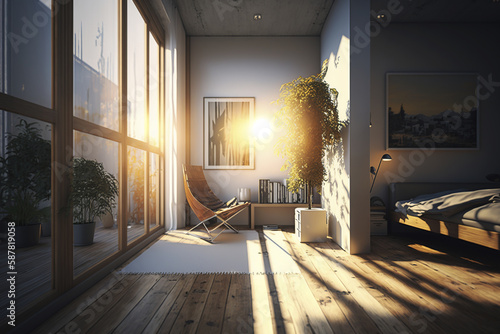 Small planned space. Architecture picture. Generative AI.