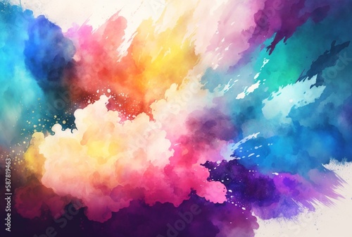 Abstract colorful watercolor background Generative AI