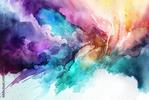 Abstract colorful watercolor background Generative AI
