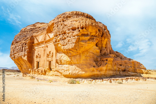 Jabal al ahmar tombs carved in stone, Al Ula, Saudi Arabia photo