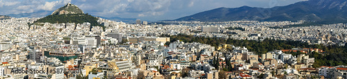 Panoramic view to Athens Greece from the ancient Acropolis temple Parthenon © Eleni Saitanidi