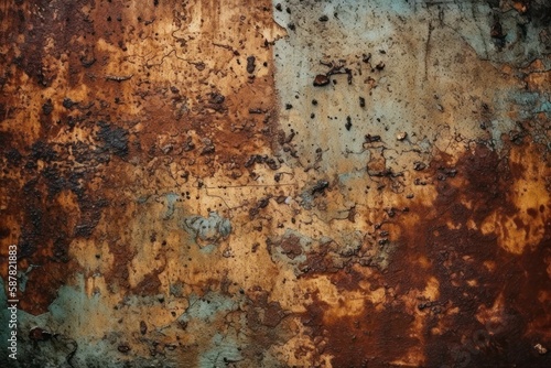 old copper bronze rusty background texture effect (Generative AI)