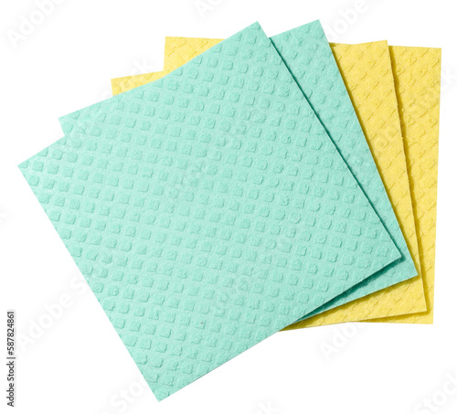 Εκτύπωση καμβά Square sponges for the kitchen and home on a white isolated background
