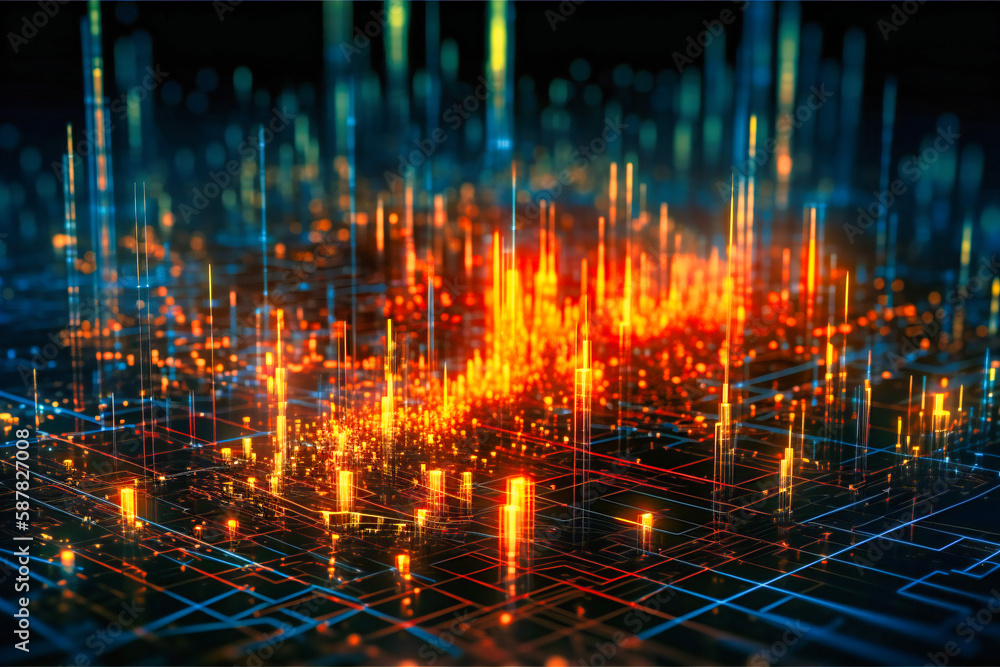 A comprehensive display of a candlestick graph chart, revealing