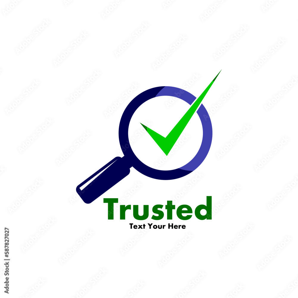 Trusted design logo template illustration. there are finder with true symbol Trusted design logo template illustration. there are finder with true symbol