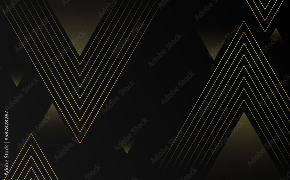 Modern background. colorful. black and gold gradation, geomics, memphis, line pattern triangles, elements Modern background. colorful. black and gold gradation, geomics, memphis, line pattern triangles, elements