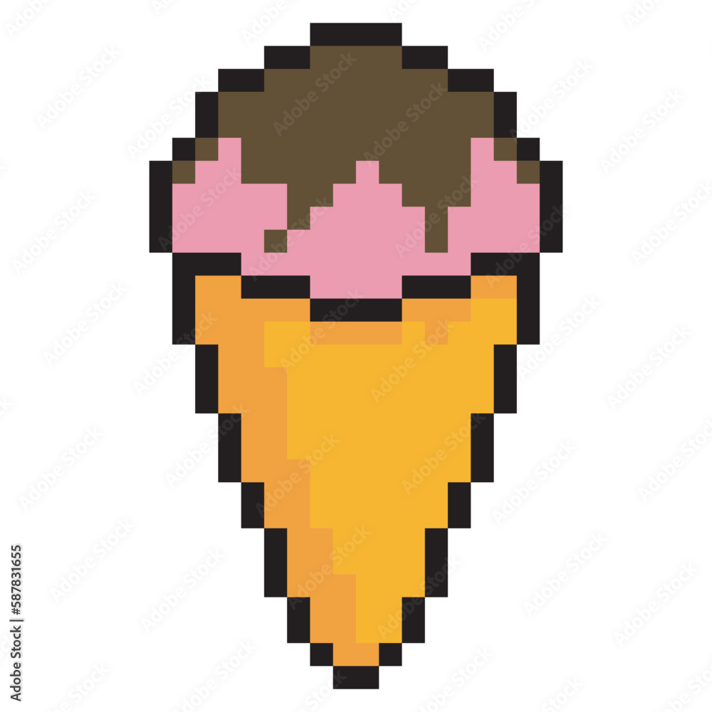 Ice cream with pixel art Ice cream with pixel art