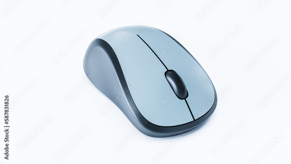 3D render of Computer mouse isolated on white background, Wireless computer mouse 3D render of Computer mouse isolated on white background, Wireless computer mouse