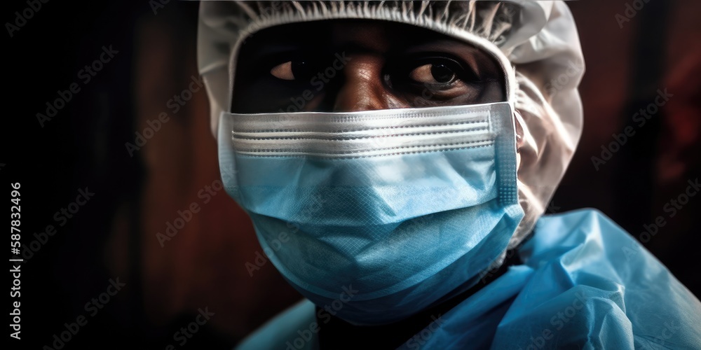 Doctor wearing medical mask. Generative AI Doctor wearing medical mask. Generative AI