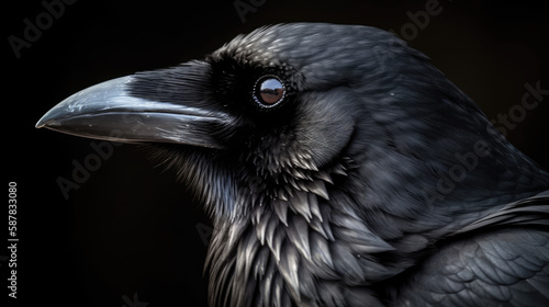 close up of a raven spirit animal - by generative ai