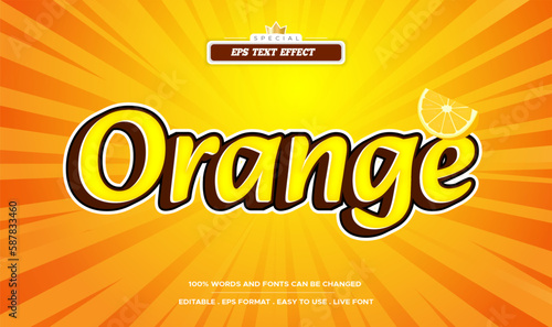 Orange text effect editable