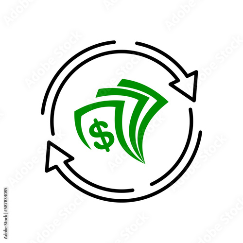 Change money line icon. Currency exchange sign. Transfer payment symbol.