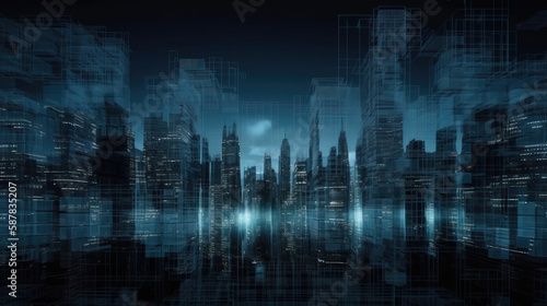 abstract digital city concept  generative AI