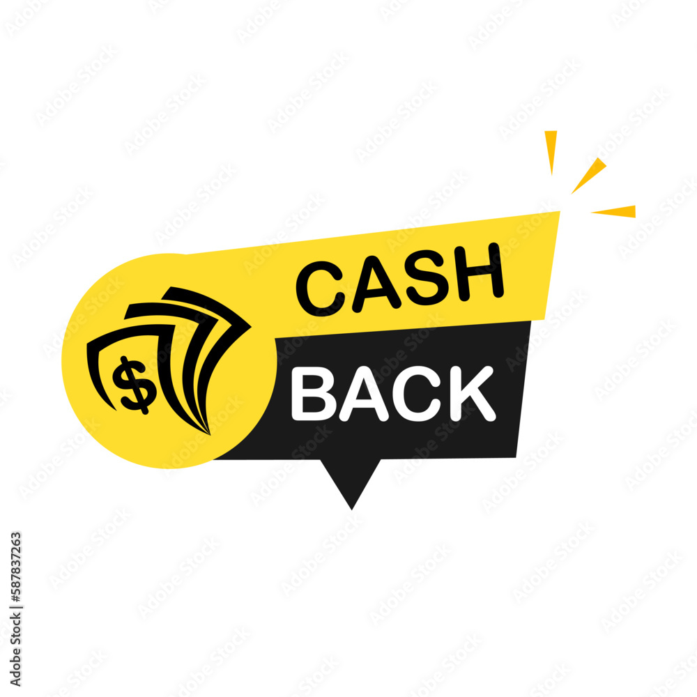 Cash back design logo template illustration