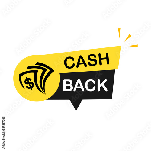 Cash back design logo template illustration