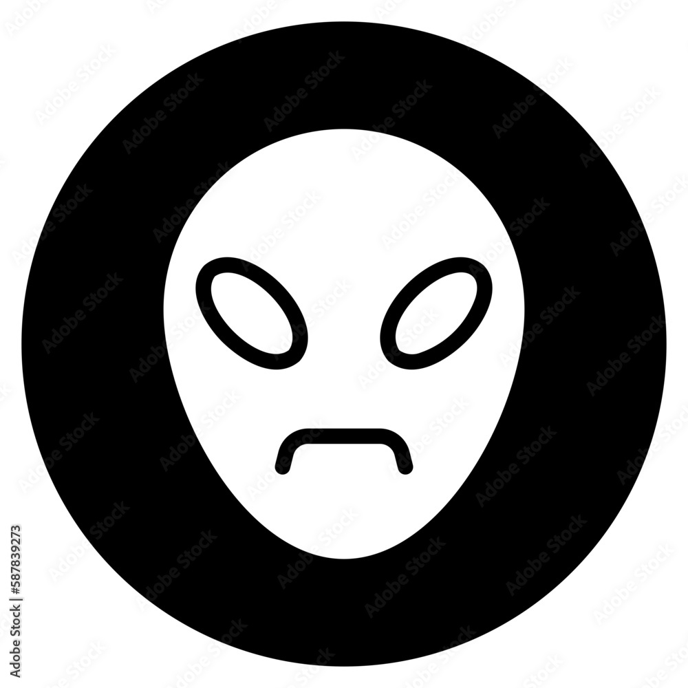 Fototapeta premium alien glyph icon