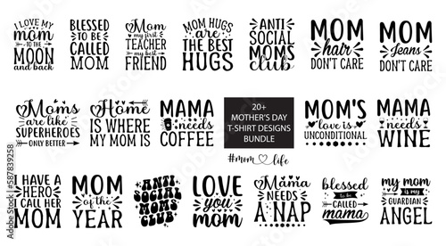 mothers day svg bundle for t-shirts, cards, frame artwork, phone cases, bags, mugs, stickers, tumblers, print, etc 
