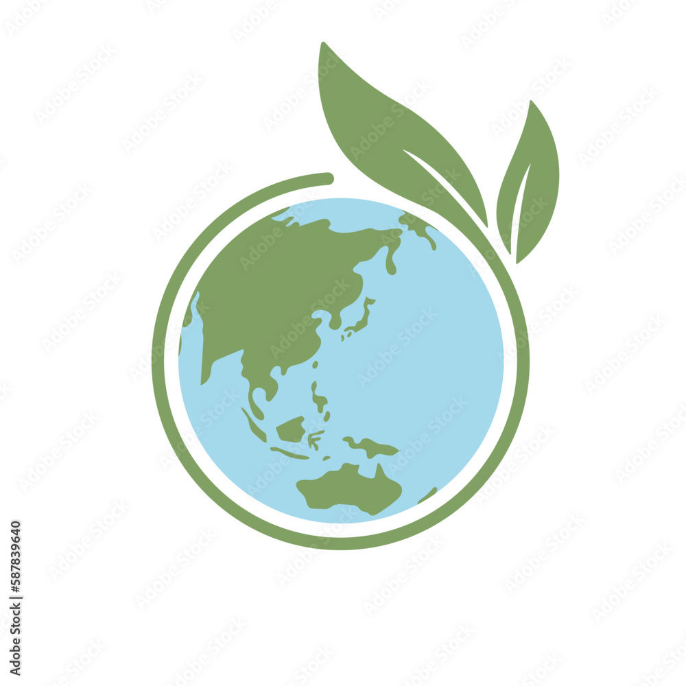 Planet earth icon with leaf protecting it. Save the world, eco-friendly symbol. Protect the environment. Planet earth icon with leaf protecting it. Save the world, eco-friendly symbol. Protect the environment.