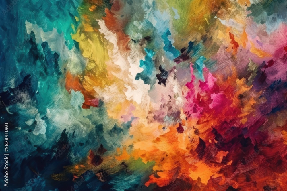 colorful abstract painting with bold brushstrokes. Generative AI