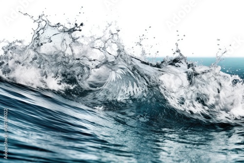 giant wave crashing in the sea. Generative AI