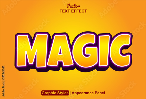 magic text effect with editable orange color graphic style.