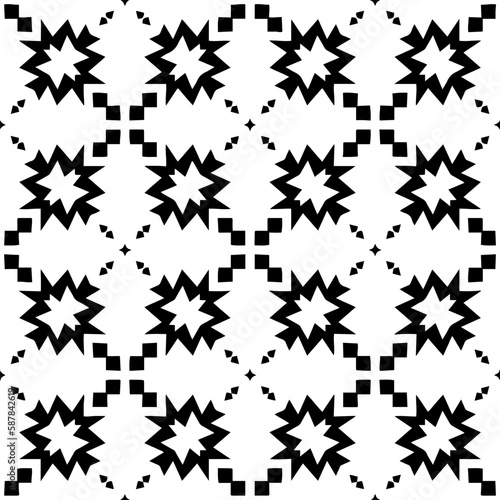 Black and white abstract patterns.Seamless monochrome repeating pattern for web page  textures  card  poster  fabric  textile.
