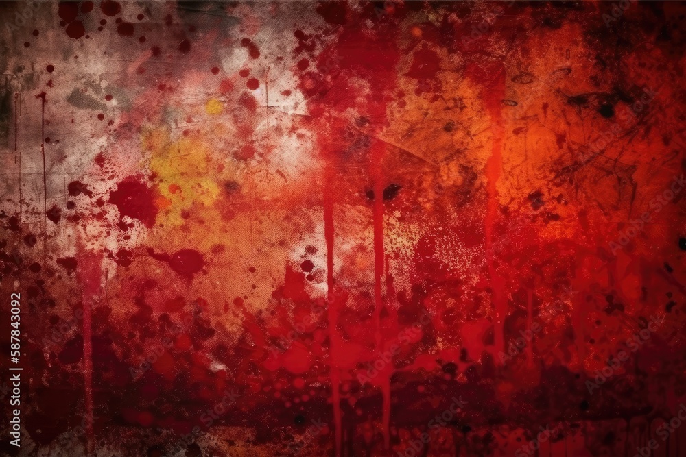 Illustration of an abstract painting with vibrant red and yellow hues. Generative AI Illustration of an abstract painting with vibrant red and yellow hues. Generative AI