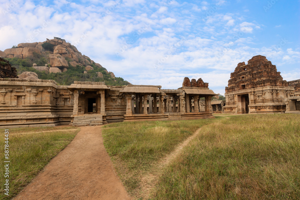 Ancient Achyuta Raya temple archaeological ruins built in 1534 AD at Hampi Karnataka, India