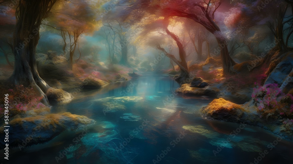 Step into a world of enchantment and wonder with a stunning, hyper-realistic image of nature that captures the essence of its magical beauty. Created using generative AI.
