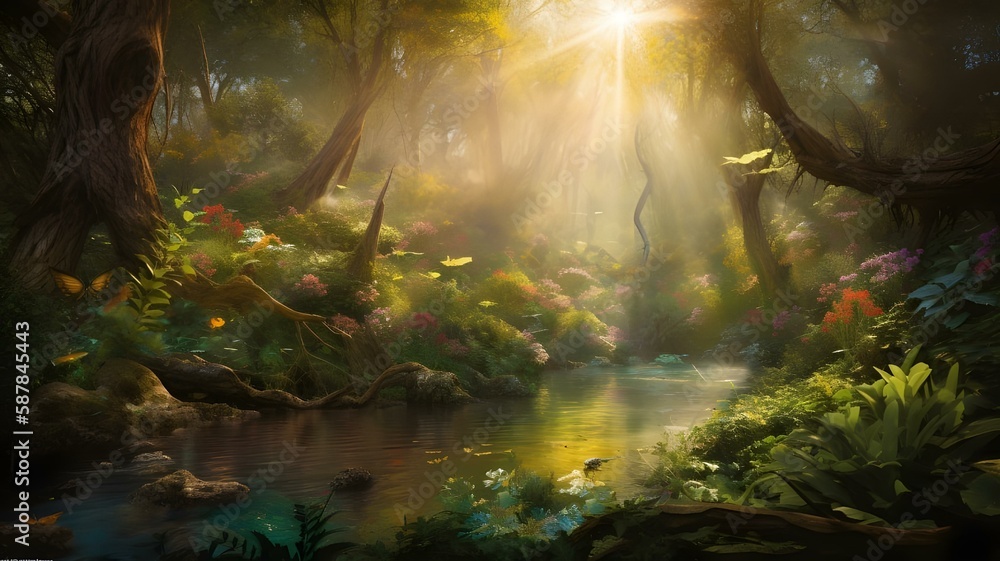 Step into a world of enchantment and wonder with a stunning, hyper-realistic image of nature that captures the essence of its magical beauty. Created using generative AI.
