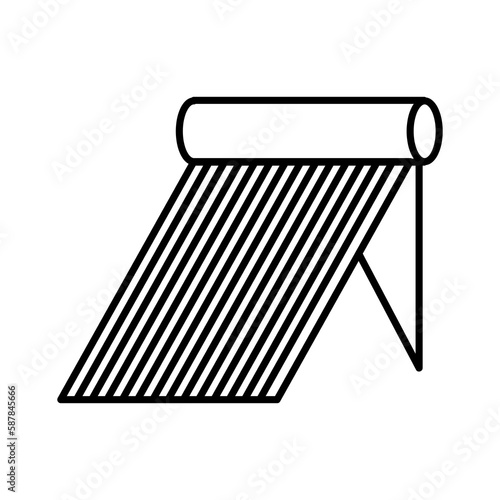 Solar heat exchanger system, hot water supplier vector illustration on white background..eps