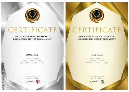 賞状１１９　certificate　ディプロマ　表彰状　卒業証	