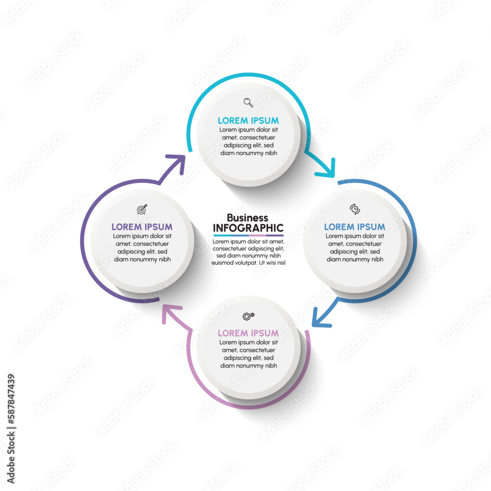 Business circle. timeline infographic icons designed for abstract background template milestone element modern diagram process technology digital marketing data presentation chart Vector Business circle. timeline infographic icons designed for abstract background template milestone element modern diagram process technology digital marketing data presentation chart Vector