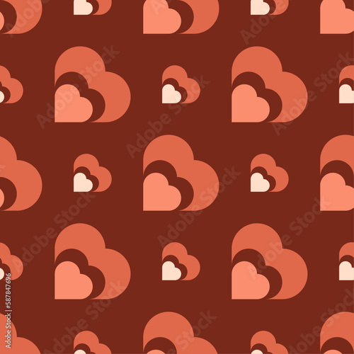 Valentine's Day hearts love pattern (vector)