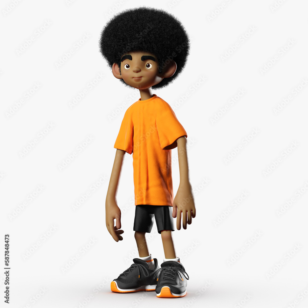 Afro Kid 3D CGI Render Afro Kid 3D CGI Render