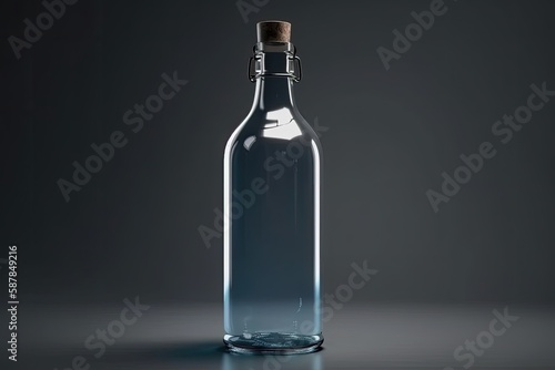 vintage glass bottle sealed with a cork stopper. Generative AI
