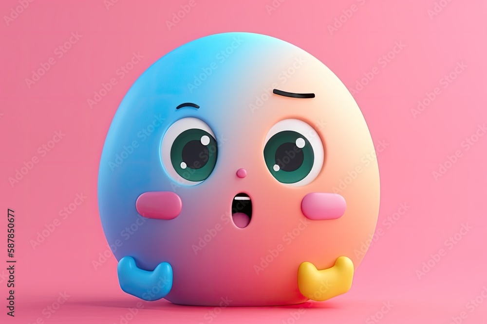 Fototapeta premium surprised blue and pink egg. Generative AI