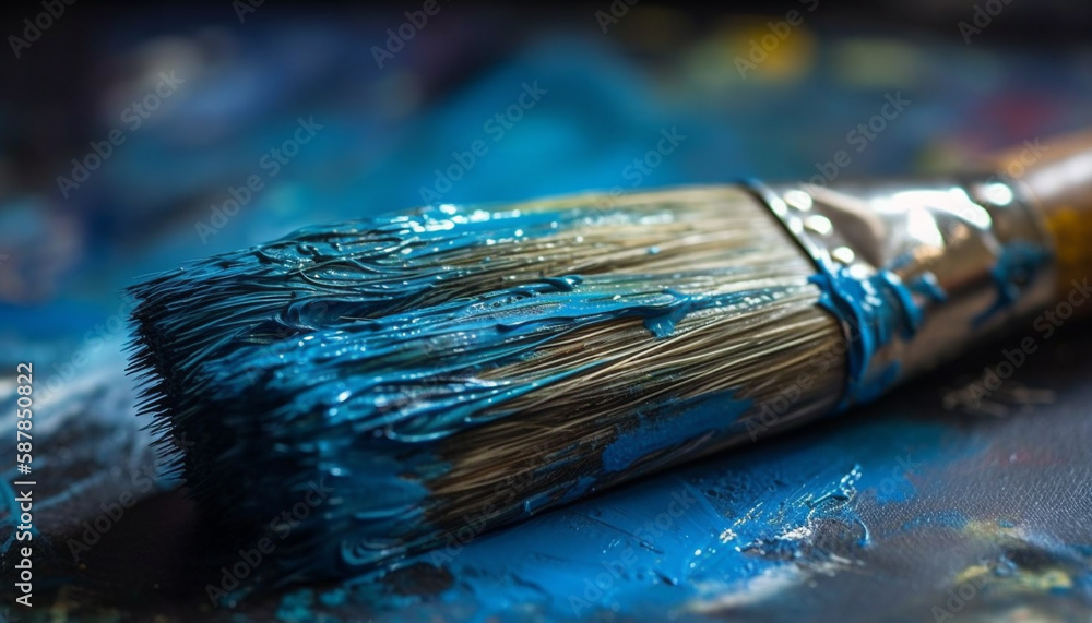 Vibrant colors merge, brushes mix, creativity flows generated by AI Vibrant colors merge, brushes mix, creativity flows generated by AI