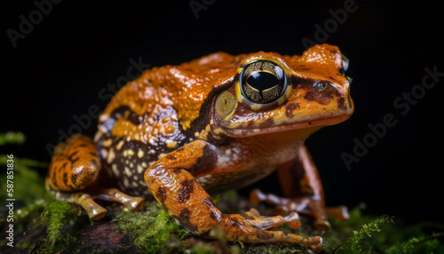 Small toad looking at camera in nature generated by AI