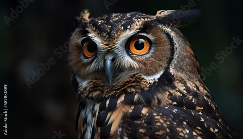 Bird of prey staring, wisdom in eye generated by AI © Jeronimo Ramos