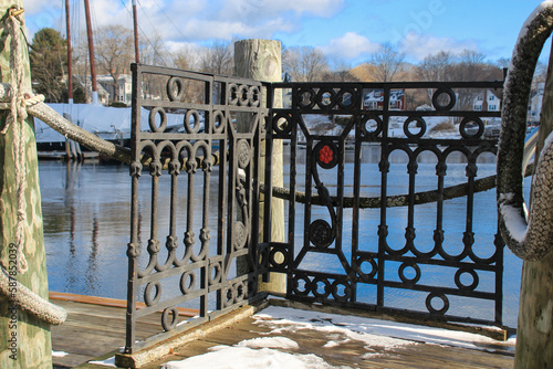 wrought gate with fence