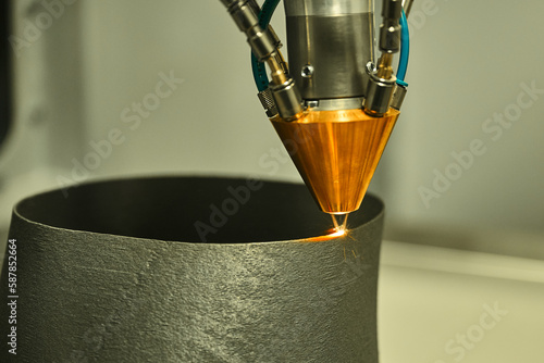 3d metal printing part of powder detail in plant laboratory